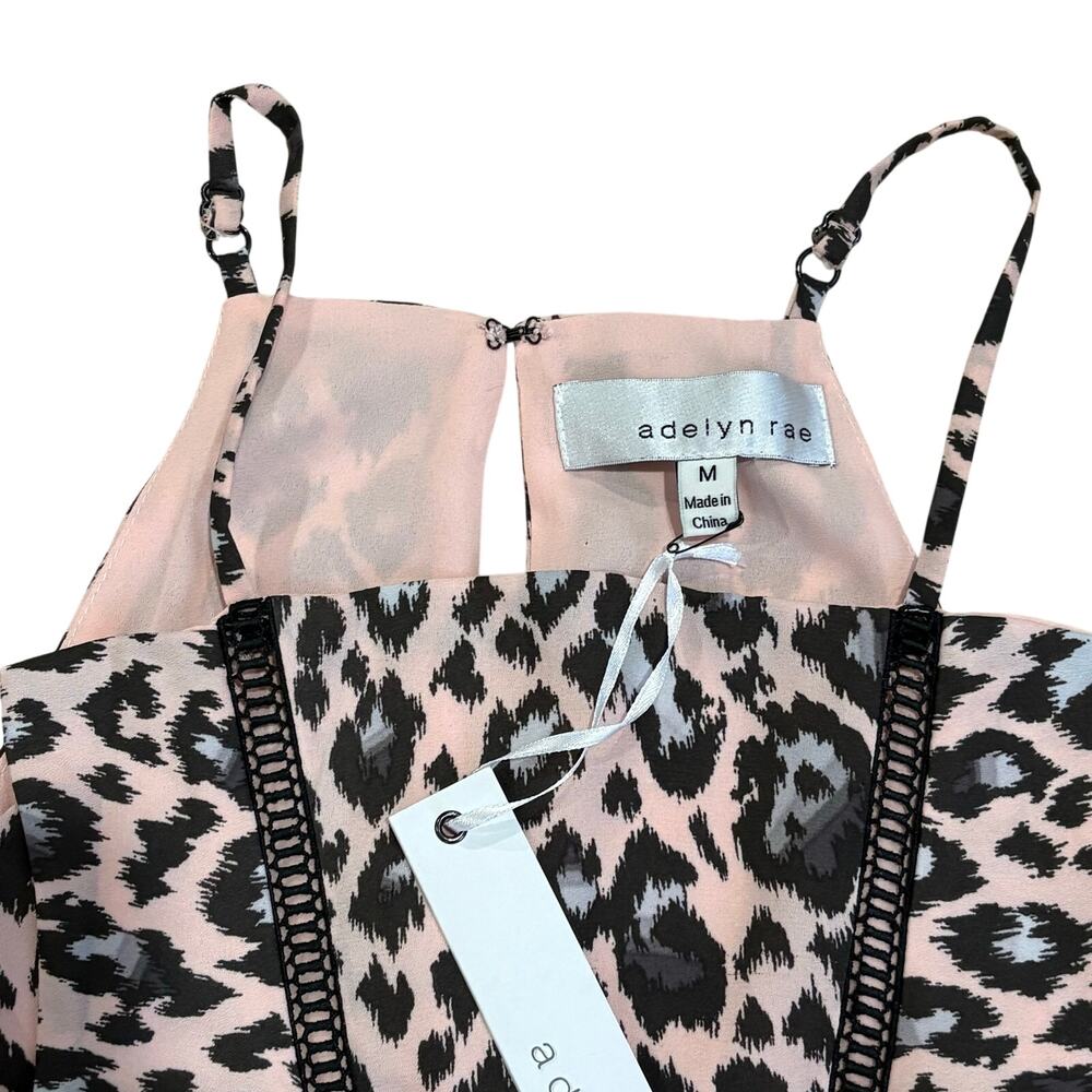 NWT Adelyn Rae Camille Fit and Flare Dress Leopard Cheetah‎ Print Tiered Medium - Picture 5 of 12